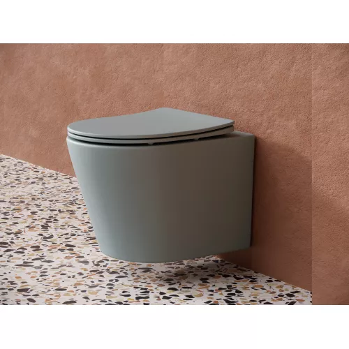 Подвесной унитаз CERAMICANOVA Balearica Rimless (цвет Антрацит Матовый), Выбрать цвет: Антрацит матовый, изображение 2