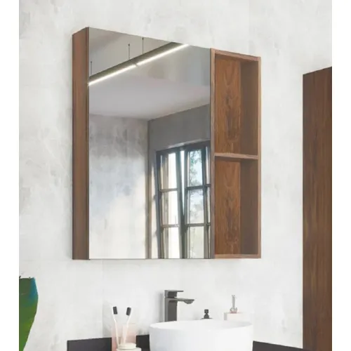 Зеркало-шкаф Comforty Порто дуб темно-коричневый, Выбрать цвет: Дуб темно-коричневый, Выбрать размер: 75