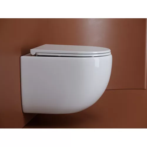 Подвесной унитаз CERAMICANOVA UP безободковый, смыв торнадо, Выбрать цвет: Белый, изображение 4