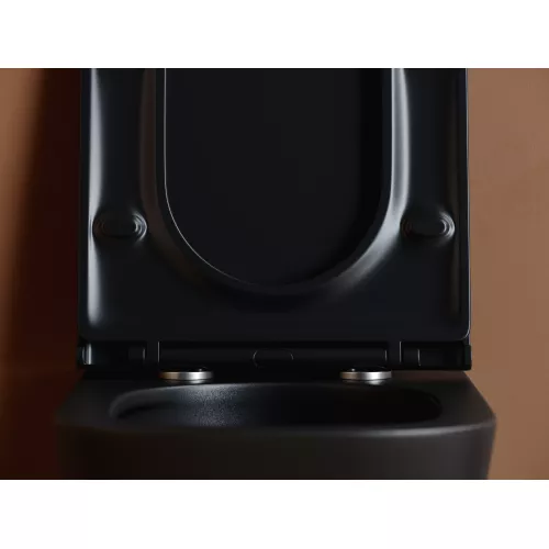 Подвесной унитаз CERAMICANOVA Union безободковый, смыв торнадо, Выбрать цвет: Черный матовый, изображение 7