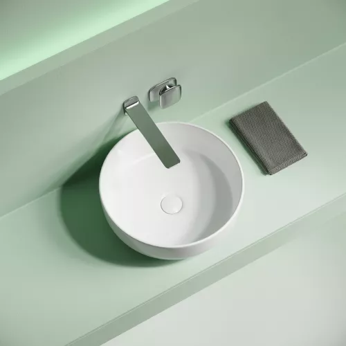Санфаянс: Раковина накладная CERAMICANOVA Taycan, круглая, 375x375x140, белая 1 в магазине Акватория