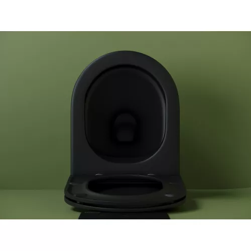 Подвесной унитаз CERAMICANOVA Ulma Rimless, Выбрать цвет: Черный матовый, изображение 7