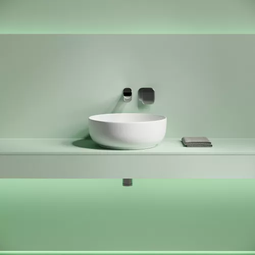 Раковина накладная CERAMICANOVA Taycan, круглая, 375x375x140, белая, Выбрать цвет: Белый, изображение 6