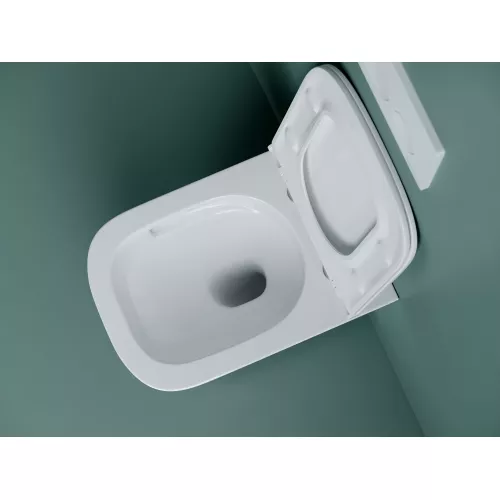 Подвесной унитаз CERAMICANOVA Union безободковый, смыв торнадо, Выбрать цвет: Белый, изображение 6