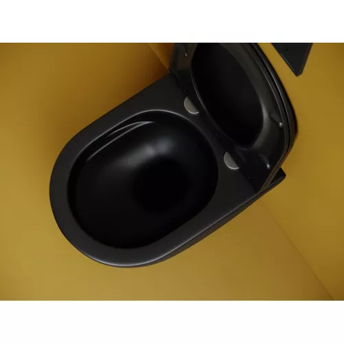 Подвесной унитаз CERAMICANOVA Vogue безободковый, смыв торнадо, Выбрать цвет: Черный матовый, изображение 7