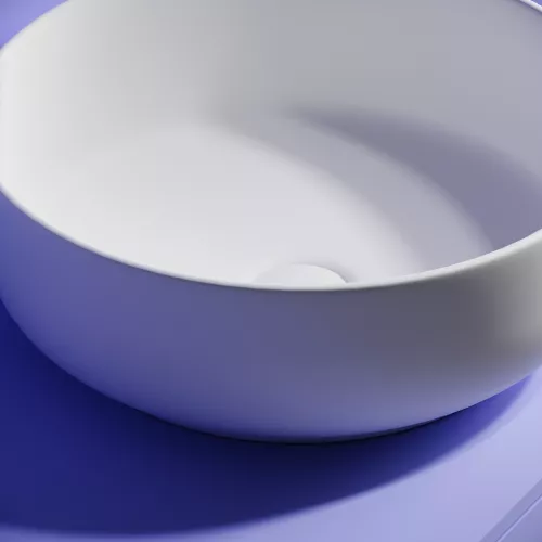 Раковина накладная CERAMICANOVA Taycan, круглая, 375x375x140, белая матовая, Выбрать цвет: Белый матовый, изображение 5