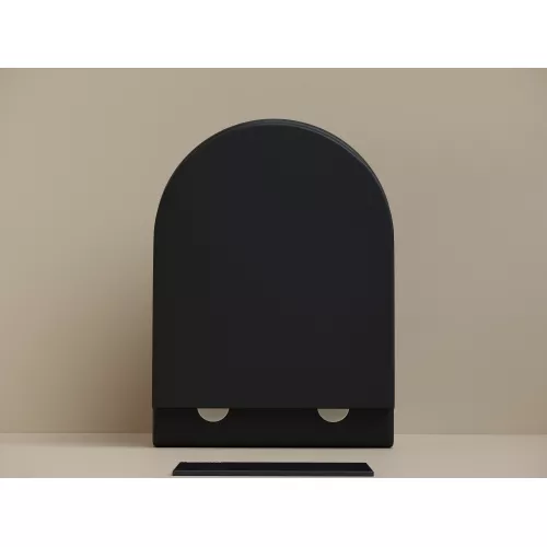 Подвесной унитаз  CERAMICANOVA UP безободковый, смыв торнадо, Выбрать цвет: Черный матовый, изображение 5