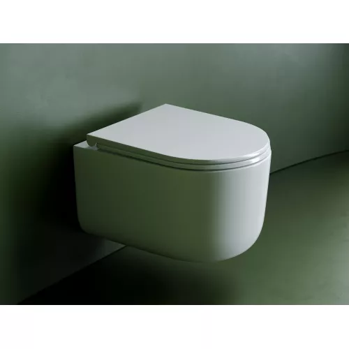 Подвесной унитаз CERAMICANOVA Ulma безободковый, смыв торнадо, Выбрать цвет: Белый, изображение 4