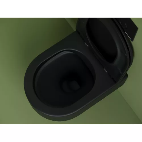 Подвесной унитаз CERAMICANOVA Ulma Rimless, Выбрать цвет: Черный матовый, изображение 6