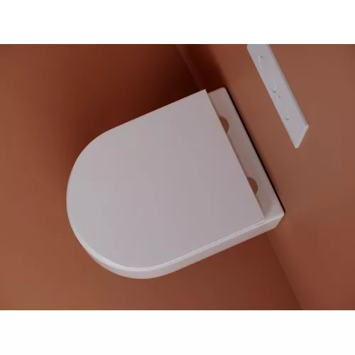 Подвесной унитаз CERAMICANOVA Ulma Rimless, Выбрать цвет: Белый, изображение 7