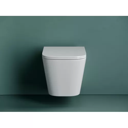 Подвесной унитаз CERAMICANOVA Union безободковый, смыв торнадо, Выбрать цвет: Белый, изображение 2