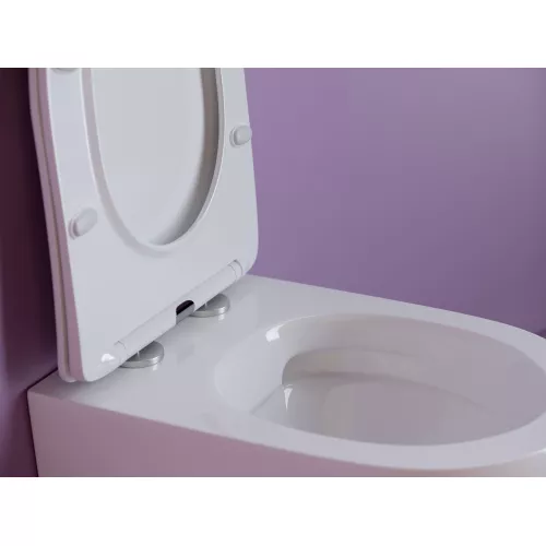 Подвесной унитаз CERAMICANOVA Uno Rimless, Выбрать цвет: Белый, изображение 6