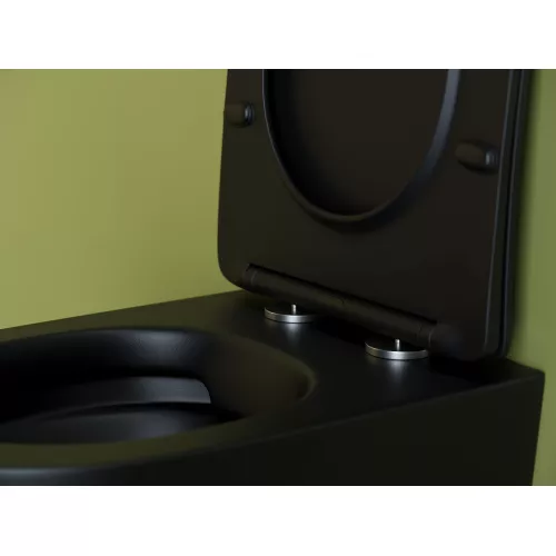 Подвесной унитаз CERAMICANOVA Uno Rimless, Выбрать цвет: Черный матовый, изображение 9