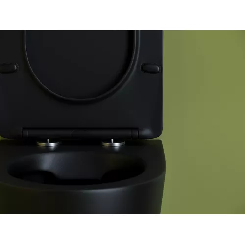 Подвесной унитаз CERAMICANOVA Uno Rimless, Выбрать цвет: Черный матовый, изображение 10