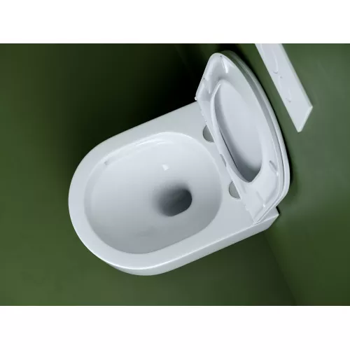 Подвесной унитаз CERAMICANOVA Ulma безободковый, смыв торнадо, Выбрать цвет: Белый, изображение 7