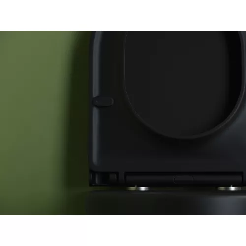 Подвесной унитаз CERAMICANOVA Ulma Rimless, Выбрать цвет: Черный матовый, изображение 9