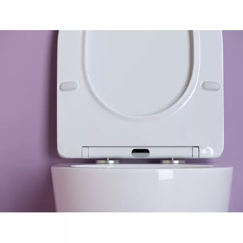 Подвесной унитаз CERAMICANOVA Uno Rimless, Выбрать цвет: Белый, изображение 9