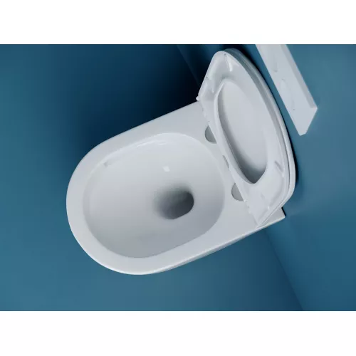 Подвесной унитаз CERAMICANOVA Vogue безободковый, смыв торнадо, Выбрать цвет: Белый, изображение 6