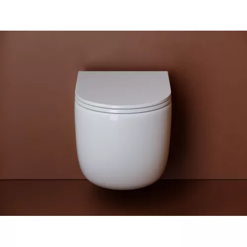 Подвесной унитаз CERAMICANOVA UP безободковый, смыв торнадо, Выбрать цвет: Белый, изображение 2