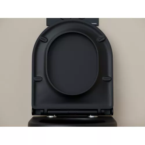 Подвесной унитаз  CERAMICANOVA UP безободковый, смыв торнадо, Выбрать цвет: Черный матовый, изображение 8