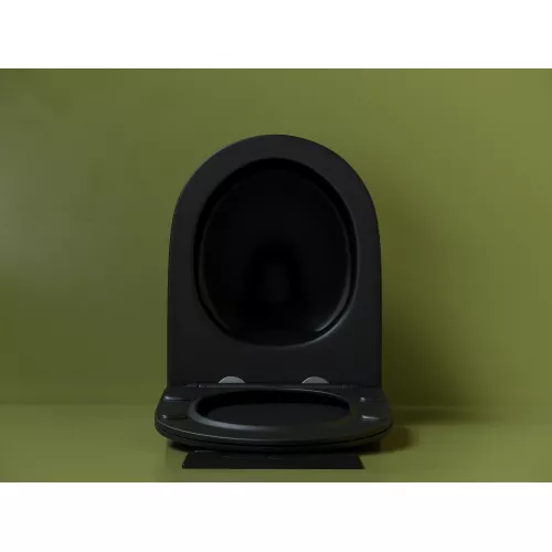 Подвесной унитаз CERAMICANOVA Uno Rimless, Выбрать цвет: Черный матовый, изображение 8