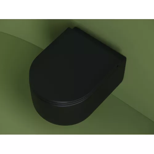 Подвесной унитаз CERAMICANOVA Ulma Rimless, Выбрать цвет: Черный матовый, изображение 5