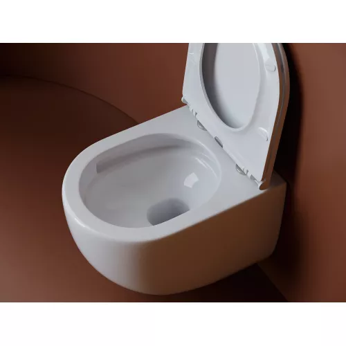 Подвесной унитаз CERAMICANOVA UP безободковый, смыв торнадо, Выбрать цвет: Белый, изображение 6