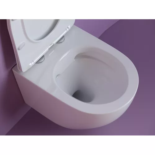 Подвесной унитаз CERAMICANOVA Uno Rimless, Выбрать цвет: Белый, изображение 7