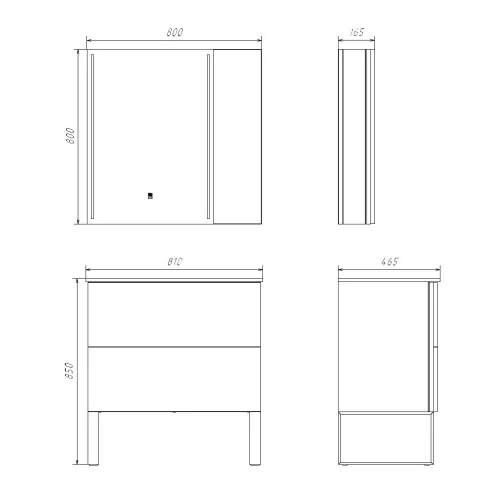 Зеркало-шкаф Comforty Бильбао-80 серый шёлк c LED-подсветкой, изображение 6