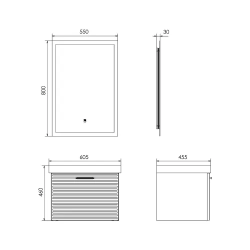 Тумба-умывальник Comforty Касабланка-60/80 серый шёлк с раковиной, Выбрать размер: 60, Внешний вид: с раковиной Moduo 60, изображение 6