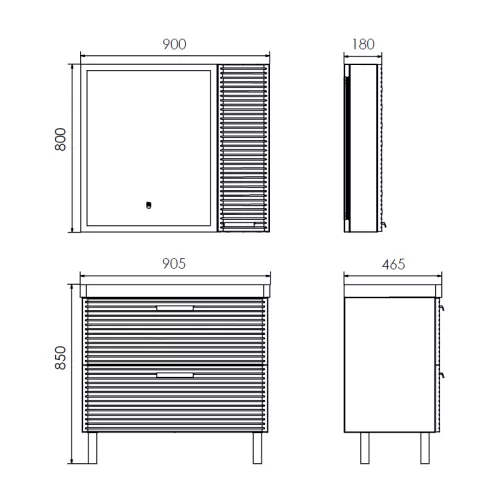Тумба-умывальник Comforty Танжер-90Н белая матовая с раковиной Comforty 4490, изображение 7