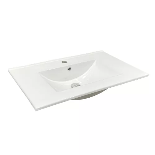 Тумба-умывальник Comforty Кемер-75 антрацит/дуб тёмно-коричневый с раковиной Comforty 75E, изображение 6