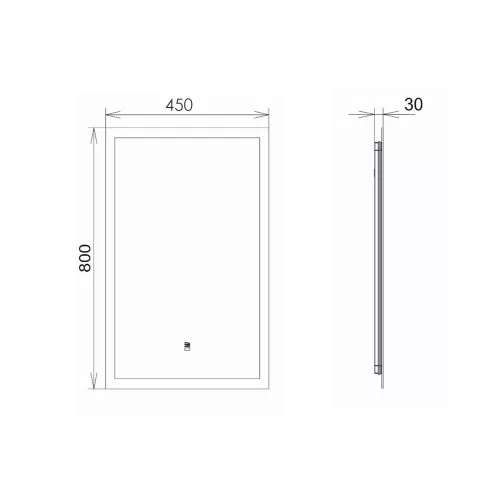 Зеркало для ванной Comforty Эдельвейс 45/55/65  LED-подсветка, бесконтактный сенсор, Антизапотевание (подогрев зеркала): Нет, Выбрать размер: 45, изображение 2
