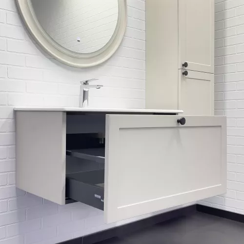 Тумба-умывальник Comforty Ереван-80 серый шёлк с раковиной Comforty, изображение 3