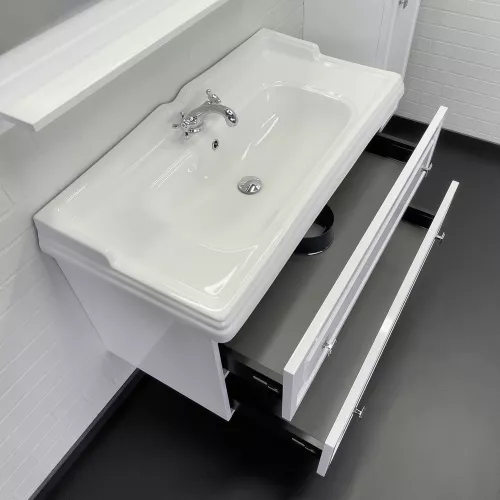 Тумба-умывальник Comforty Феррара-100 белая с раковиной Comforty 3310  НОВИНКА!!!!, изображение 8