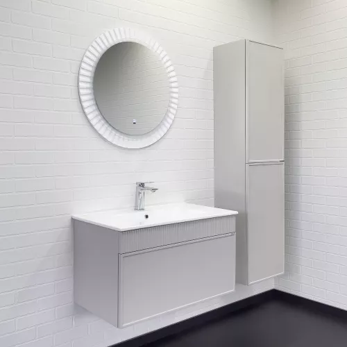 Тумба-умывальник для ванной Comforty Мадрид-80 серый шёлк с раковиной Comforty 80E, Выбрать размер: 80, изображение 4