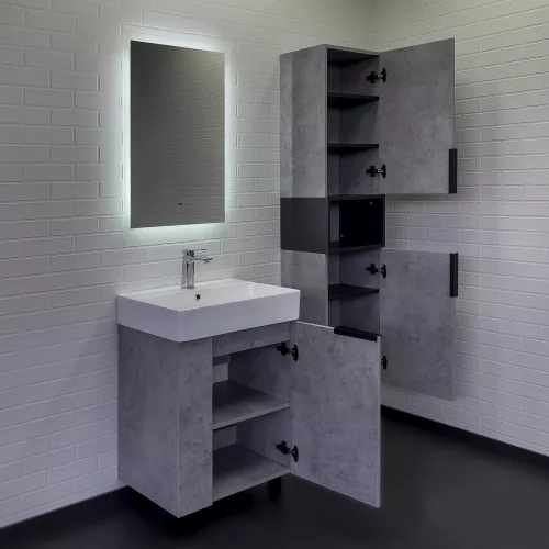 Напольная тумба-умывальник Comforty Асти 60Н бетон светлый с раковиной Comforty CF3WL032, Выбрать цвет: Бетон светлый, изображение 5