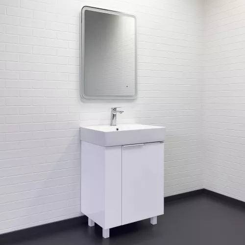 Напольная тумба-умывальник Comforty Асти 60Н белый глянец с раковиной CF3WL032, Выбрать цвет: Белый, изображение 4