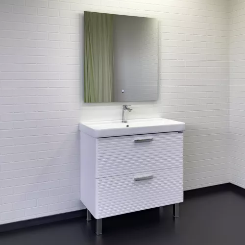 Тумба-умывальник Comforty Танжер-90Н белая матовая с раковиной Comforty 4490, изображение 6