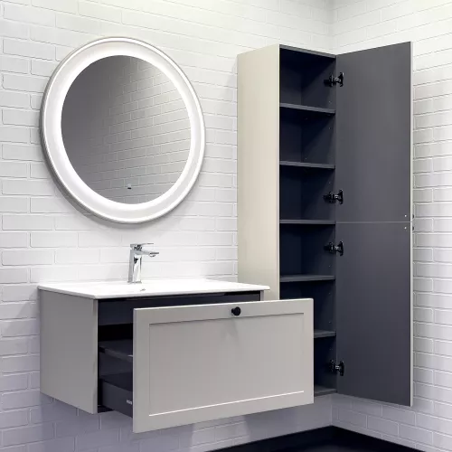 Тумба-умывальник Comforty Ереван-80 серый шёлк с раковиной Comforty, изображение 4