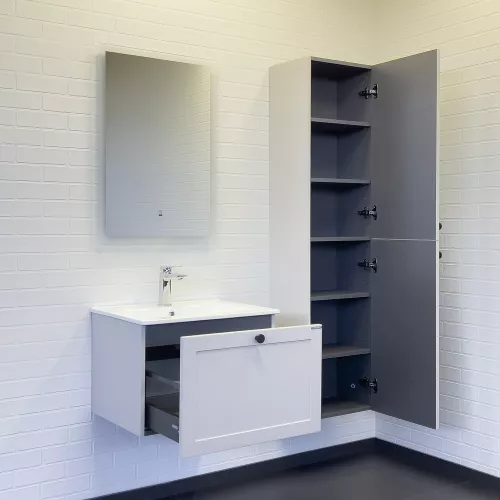 Тумба-умывальник Comforty Ереван-60 серый шёлк с раковиной Comforty 60E, Выбрать размер: 60, изображение 5