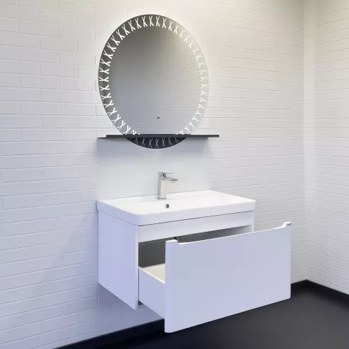 Подвесная тумба-умывальник Comforty Арзамас-80-1 белая матовая с раковиной 4480, Внешний вид: 1 ящик, изображение 5