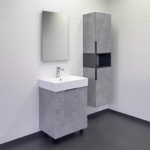 Напольная тумба-умывальник Comforty Асти 60Н бетон светлый с раковиной Comforty CF3WL032, Выбрать цвет: Бетон светлый, изображение 4