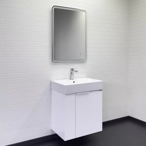 Подвесная тумба-умывальник Comforty Асти-60П белый глянец с раковиной CF3WL032, Выбрать цвет: Белый, изображение 3