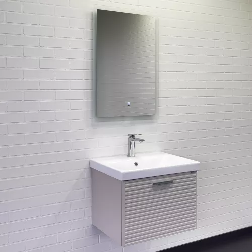 Тумба-умывальник Comforty Касабланка-60/80 серый шёлк с раковиной, Выбрать размер: 60, Внешний вид: с раковиной Moduo 60, изображение 5