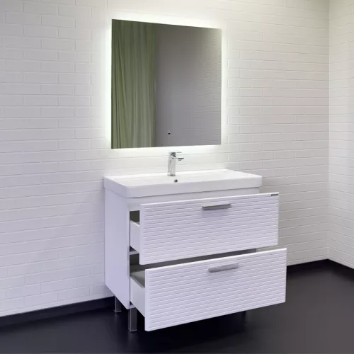 Тумба-умывальник Comforty Танжер-90Н белая матовая с раковиной Comforty 4490, изображение 3