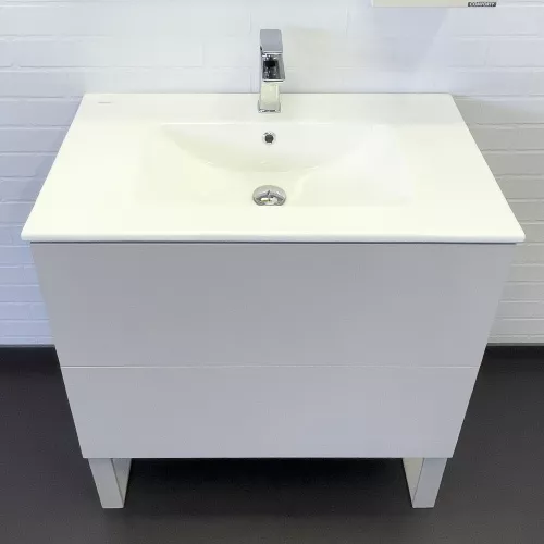 Тумба-умывальник Comforty Бильбао-80Н серый шёлк с раковиной 80E, изображение 2