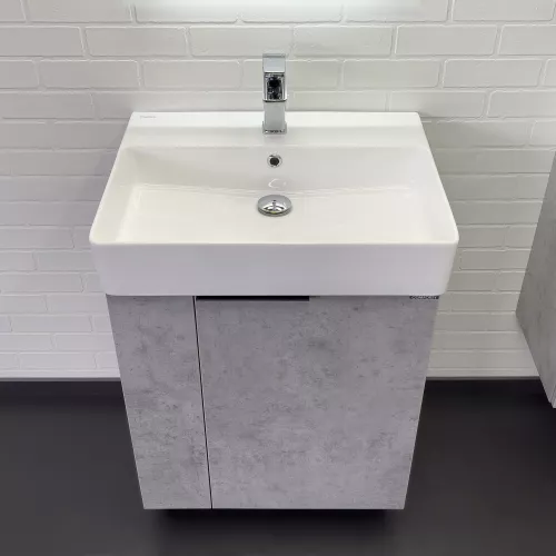 Напольная тумба-умывальник Comforty Асти 60Н бетон светлый с раковиной Comforty CF3WL032, Выбрать цвет: Бетон светлый, изображение 2