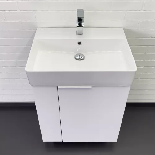 Напольная тумба-умывальник Comforty Асти 60Н белый глянец с раковиной CF3WL032, Выбрать цвет: Белый, изображение 2