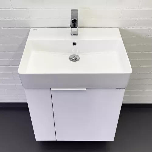 Подвесная тумба-умывальник Comforty Асти-60П белый глянец с раковиной CF3WL032, Выбрать цвет: Белый, изображение 5